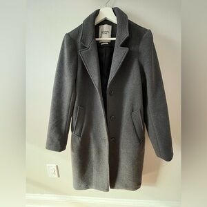 Charcoal gray wool A&F dad coat